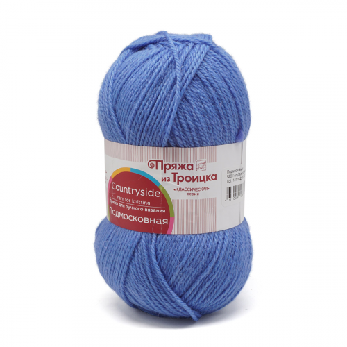 Пряжа из Троицка 'Подмосковная' 100гр. 250м. (50% шерсть, 50% акрил) (520 голубая пролеска)