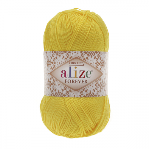 Пряжа ALIZE 'Forever crochet' 50гр. 300м. (100% микроакрил) ТУ (110 желтый) Alize