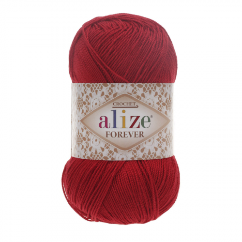 Пряжа ALIZE 'Forever crochet' 50гр. 300м. (100% микроакрил) ТУ (106 красный) Alize