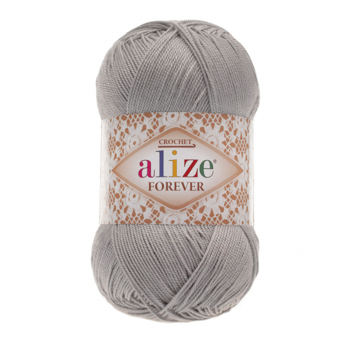 Пряжа ALIZE 'Forever crochet' 50гр. 300м. (100% микроакрил) ТУ (87 угольно- серый) Alize