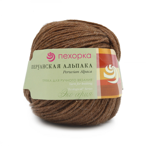 Пряжа Пехорка 'Перуанская альпака' 50гр., 150м (50% перуанс. альпака, 50%мер. шерсть) (377-Кофейный)