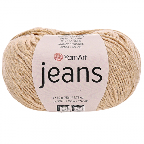 Пряжа YarnArt 'Jeans' 50гр 160м (55% хлопок, 45% полиакрил) (87 нежно-бежевый)