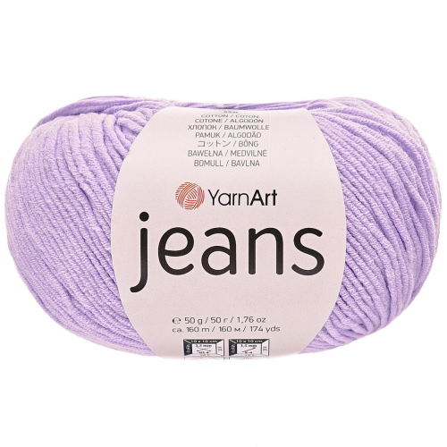 Пряжа YarnArt 'Jeans' 50гр 160м (55% хлопок, 45% полиакрил) (89 лаванда)