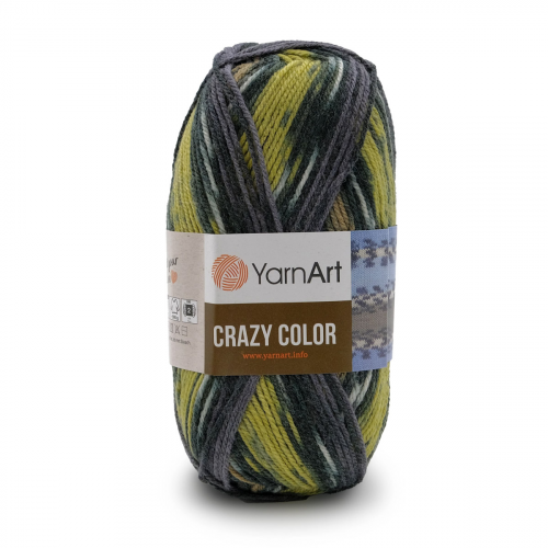 Пряжа YarnArt 'Crazy color' 100гр 260м (25% шерсть,75% акрил) (170 секционный)
