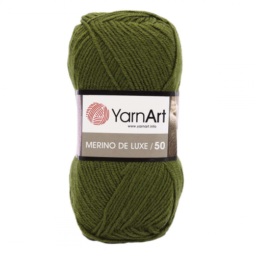 Пряжа YarnArt 'Merino de Lux' 100гр 280м (50% шерсть, 50% акрил) (530 темно-оливковый)
