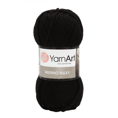 Пряжа YarnArt 'Merino Bulky' 100гр 100м (25% шерсть, 75% акрил) (585 черный)