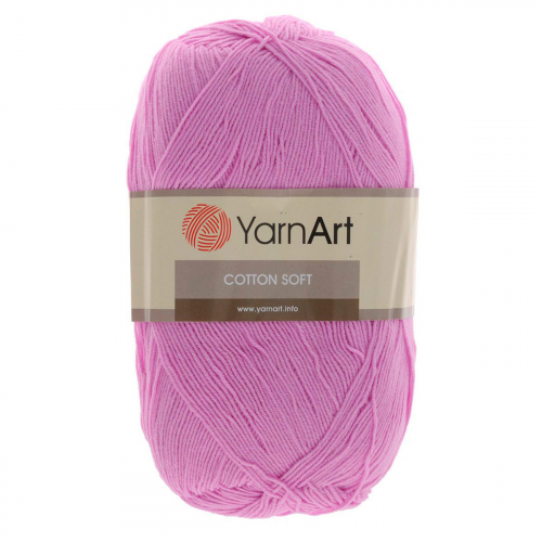 Пряжа YarnArt 'Cotton soft' 100гр 600м (55% хлопок, 45% акрил) (20 розовый)