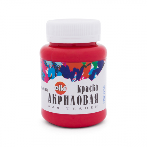 2315 Краска акриловая для ткани, красная темная, 100мл, Olki