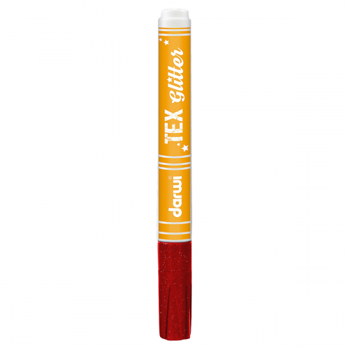 DA0140013 Маркер для ткани Darwi TEX Glitter, 2мм (с блестками) (490 алый)