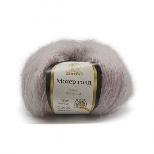 Пряжа Камтекс 'Мохер голд' 50гр. 250м. (60% мохер, 20% хлопок, 20% акрил) (231 жемчужная роза) КАМТЕКС