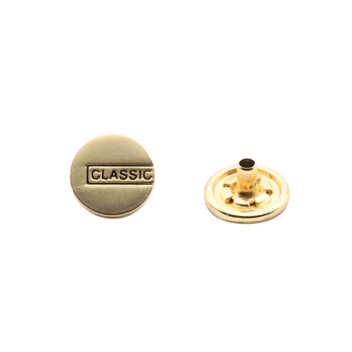 95261 Кнопка 5/12,5 (S-образная) 'CLASSIC' 12,5мм (A) цв.металл, золото ПРОТОС