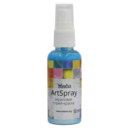 Спрей-Краска ArtSpray, лазурь перламутровый 50мл Wizzart