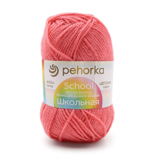 Пряжа Пехорка 'Школьная' 50гр. 150м.(100% акрил) (351-Св.коралл)