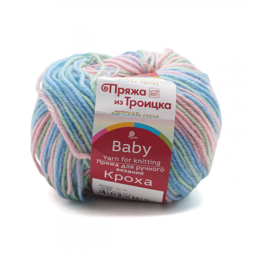 Пряжа из Троицка 'Кроха принт, секц.' 50гр. 135м. (20% шерсть, 80% акрил) (1375м)