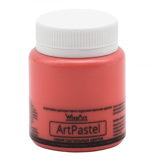 Краска акриловая ArtPastel, красный теплый, 80мл, Wizzart