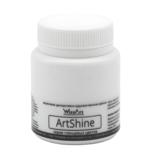 Краска акриловая глянцевая ArtShine, белый 80мл, Wizzart