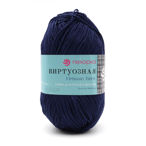 Пряжа Пехорка 'Виртуозная' 100гр. 333м.(100% мерсеризованный хлопок) (04 темно-синий)