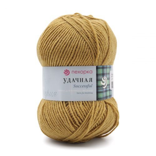 Пряжа Пехорка 'Удачная' 100гр. 250м. (50% шерсть, 50% акрил) (447-Горчица)