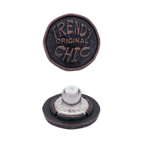 64073 Пуговица джинсовая на фиксированной ножке 20мм 'TRENDY original CHIC' цв.металл, темная медь ГР ПРОТОС