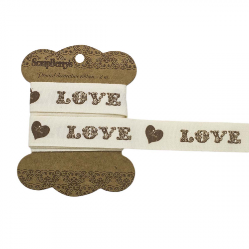 Лента отрезная Love, 20мм, 2м, хлопок SCB390320 ScrapBerry's