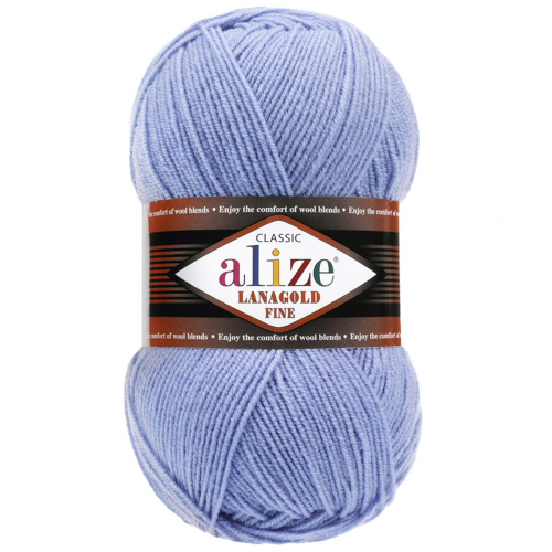 Пряжа ALIZE 'Lanagold fine' 100 гр. 390м (49%шерсть, 51% акрил) (40 голубой) Alize