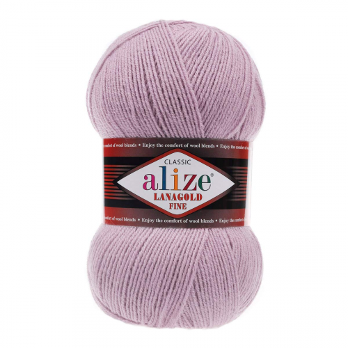 Пряжа ALIZE 'Lanagold fine' 100 гр. 390м (49%шерсть, 51% акрил) (505 пепельно-сиреневый) Alize