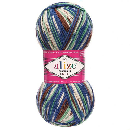 Пряжа ALIZE 'Superwash Comfort Socks' 100гр. 420м. (75% SW шерсть, 25% полиамид) (7653 секционный) Alize