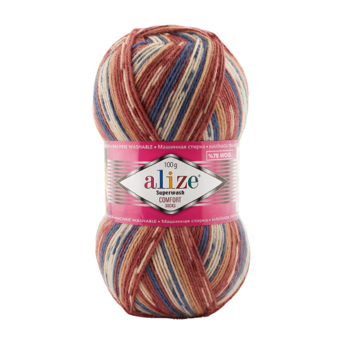 Пряжа ALIZE 'Superwash Comfort Socks' 100гр. 420м. (75% SW шерсть, 25% полиамид) (7841) Alize