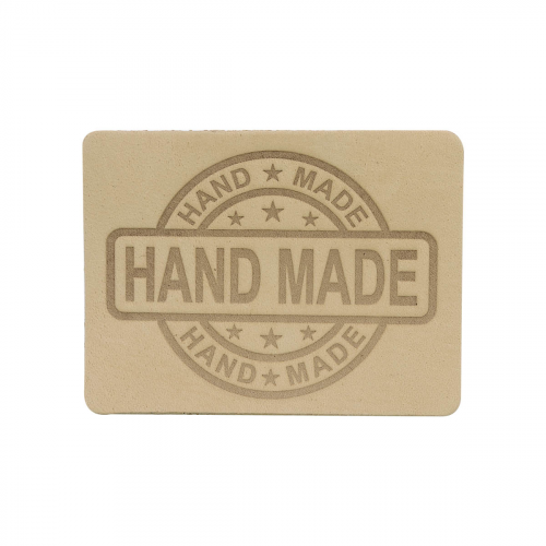38 Термоаппликация из кожи Hand Made 7*5,25см, 100% кожа (41 бежевый) Галерея