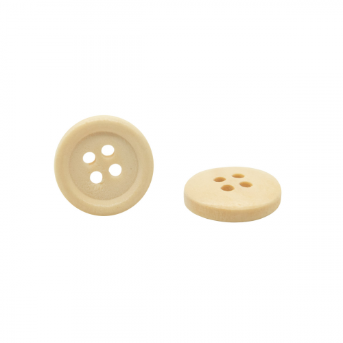 W01 Пуговица 24L (15мм) 4 прокола, дерево (Beige (бежевый)) АЙРИС