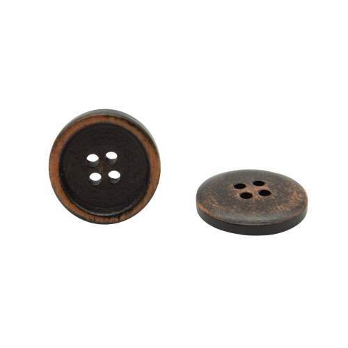 W01 Пуговица 48L (30мм) 4 прокола, дерево (Brown2 (коричневый2)) АЙРИС