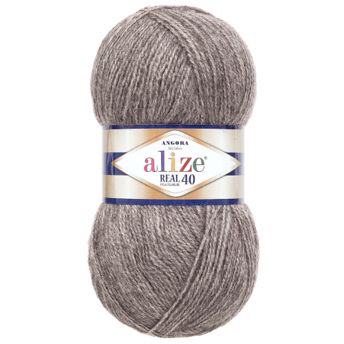 Пряжа ALIZE 'Angora real 40' 100 гр. 430м (40% шерсть, 60% акрил) (182 средне-серый меланж) Alize