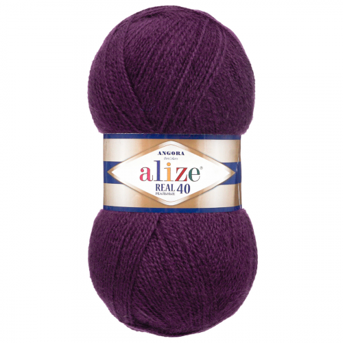 Пряжа ALIZE 'Angora real 40' 100 гр. 430м (40% шерсть, 60% акрил) (111 сливовый) Alize