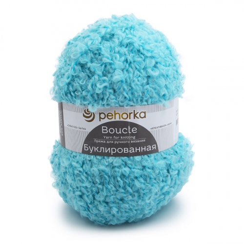 Пряжа Пехорка 'Буклированная' 200 гр., 220 м., упак./5 шт. (30% мохер, 20% шерсть, 50% акрил высокообъемный) (95-Океан)