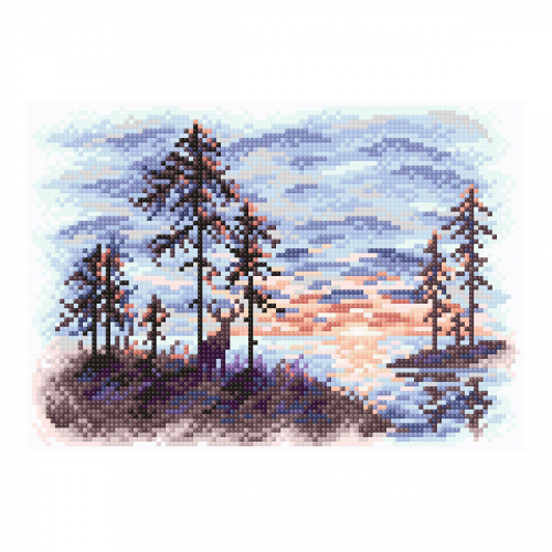 МС-077 Алмазная мозаика 'Алый закат' 27*19см Brilliart М.П.СТУДИЯ