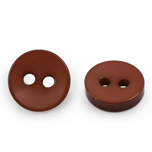 NE74 Пуговица 14L (9мм) 2 прокола, пластик (Brown (коричневый)) АЙРИС