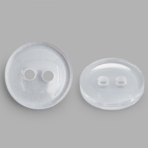 NE74 Пуговица 18L (11мм) 2 прокола, пластик (Clear (прозрачный)) АЙРИС