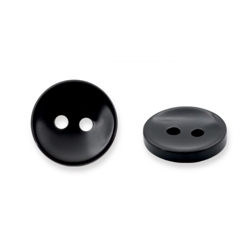 NE74 Пуговица 18L (11мм) 2 прокола, пластик (Black (черный)) АЙРИС