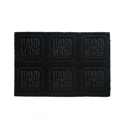 7050 Аппликации из кожи пришивные Hand Made 3*3см (6шт), 100% кожа (433 черный) Галерея