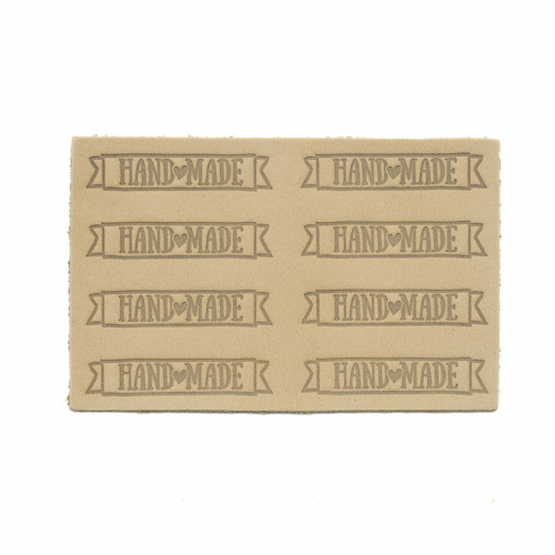 7054 Аппликации из кожи пришивные Hand Made 4,4*1,4см (8шт), 100% кожа (41 бежевый) Галерея