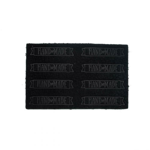7054 Аппликации из кожи пришивные Hand Made 4,4*1,4см (8шт), 100% кожа (433 черный) Галерея
