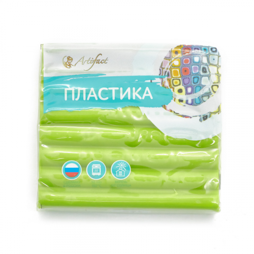 Пластика (пластилин отверждаемый) брус 50 гр. (459 классический Осенняя коллекция, зеленая хризан) Артефакт