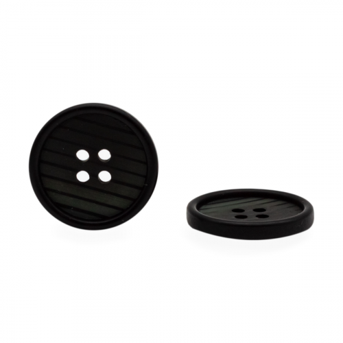 CN A077 Пуговица 40L (25мм) 4 прокола, пластик (Black (черный)) АЙРИС
