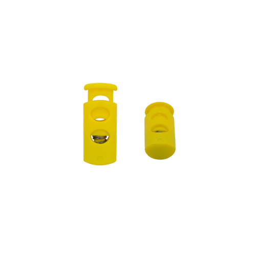 27005-СС Фиксатор (стопор) 'Цилиндр' 2 отв. d=4мм, 9*22мм, ПП (желтый) АЙРИС