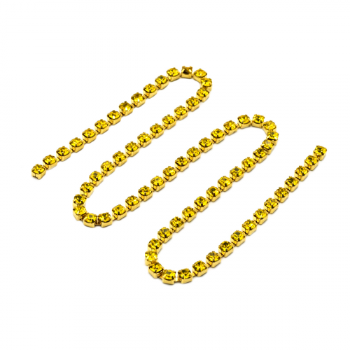 ЦС008ЗЦ3 Стразовые цепочки (золото), цвет: желтый, размер 3 мм, 30 см/упак Astra&Craft