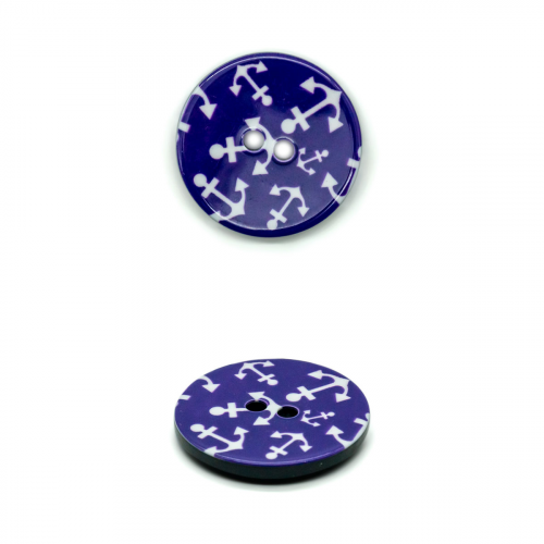 CB R-16 Пуговица 44L (28мм) 2 прокола, пластик (blue) АЙРИС