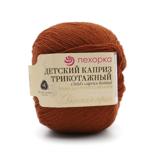 Пряжа Пехорка 'Детский каприз трикотажный' 50гр. 400м. (50% мериносовая шерсть. 50% фибра) (194 рыжик)