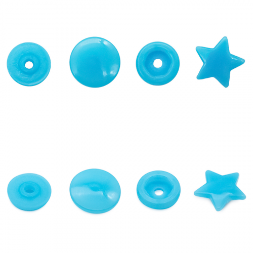 Кнопка трикотажная фигурная 'Звезда' 12,5/10мм пластик (уп.~100шт) NEW STAR (189 аква)