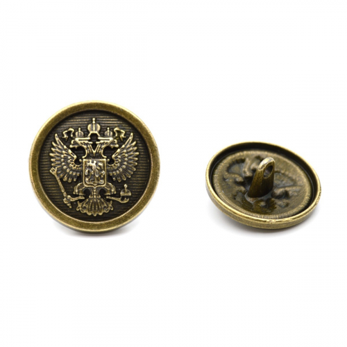 ME354 Пуговица 'Герб' 32L (20мм) на ножке, металл (bronze (бронза)) АЙРИС