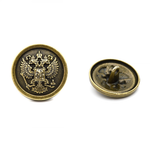 ME354 Пуговица 'Герб' 36L (23мм) на ножке, металл (bronze (бронза)) АЙРИС